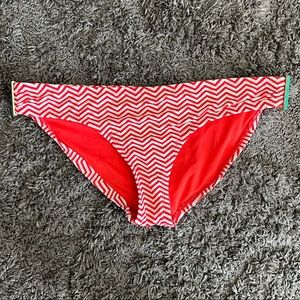 Xhilaration Orange & White Striped Bikini Bottom Turquoise Gem Size M